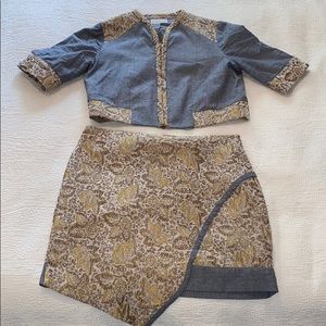 Misha Vaidya two piece jacquard chambray set